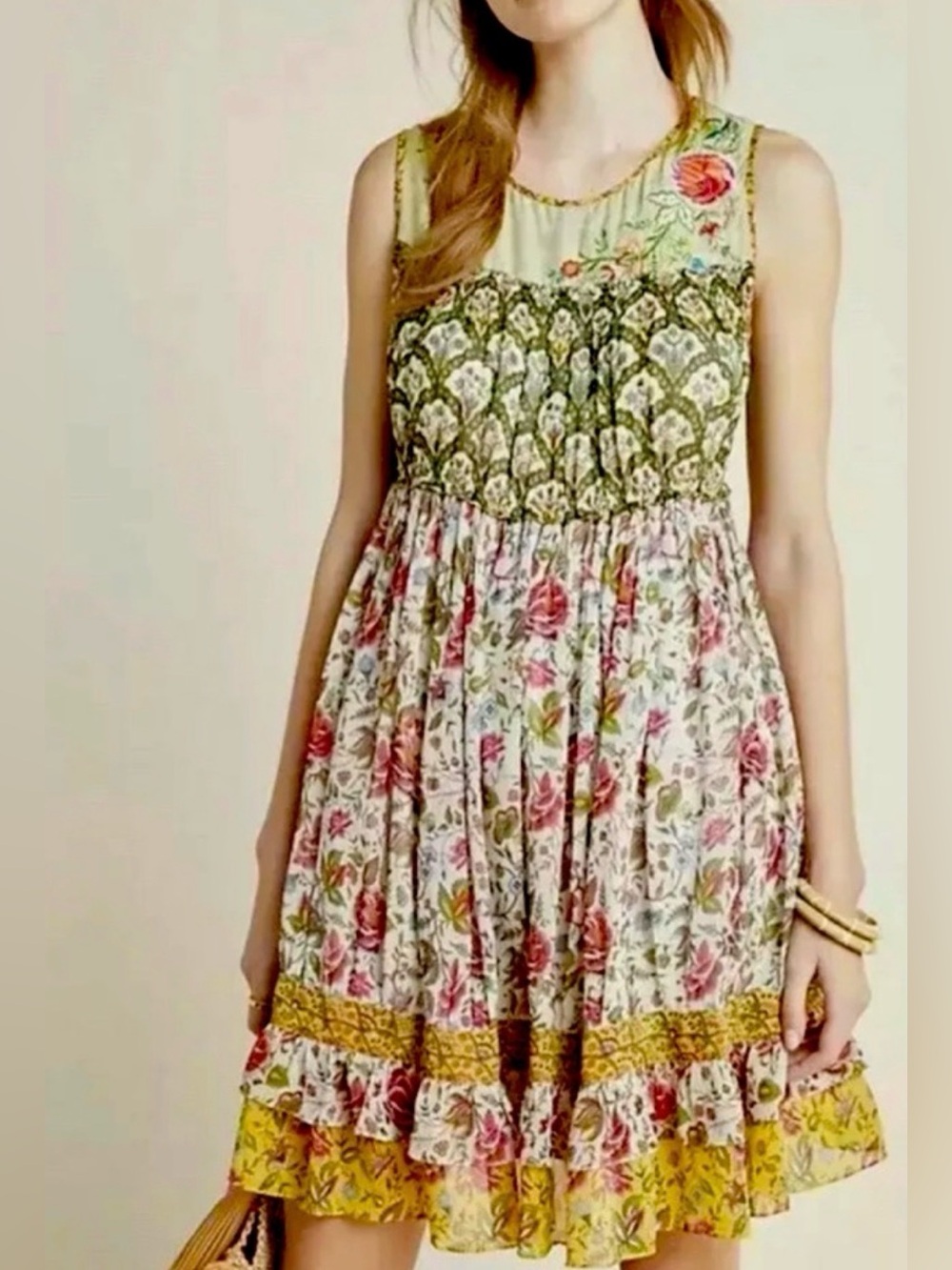 NWT Anthropologie Embroidery Beaded Ananya Tunic Dress XS